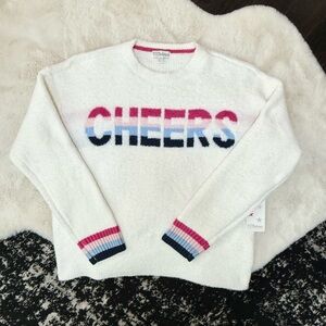 P.J. Salvage Cream 'Cheers' Sweater with Colorful Stripes